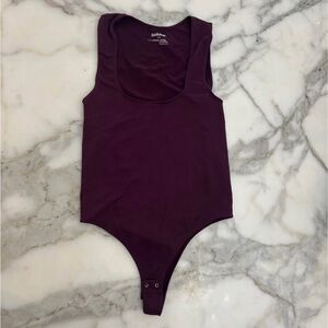Garage Deep Plum Scoop Neck Sleeveless Bodysuit